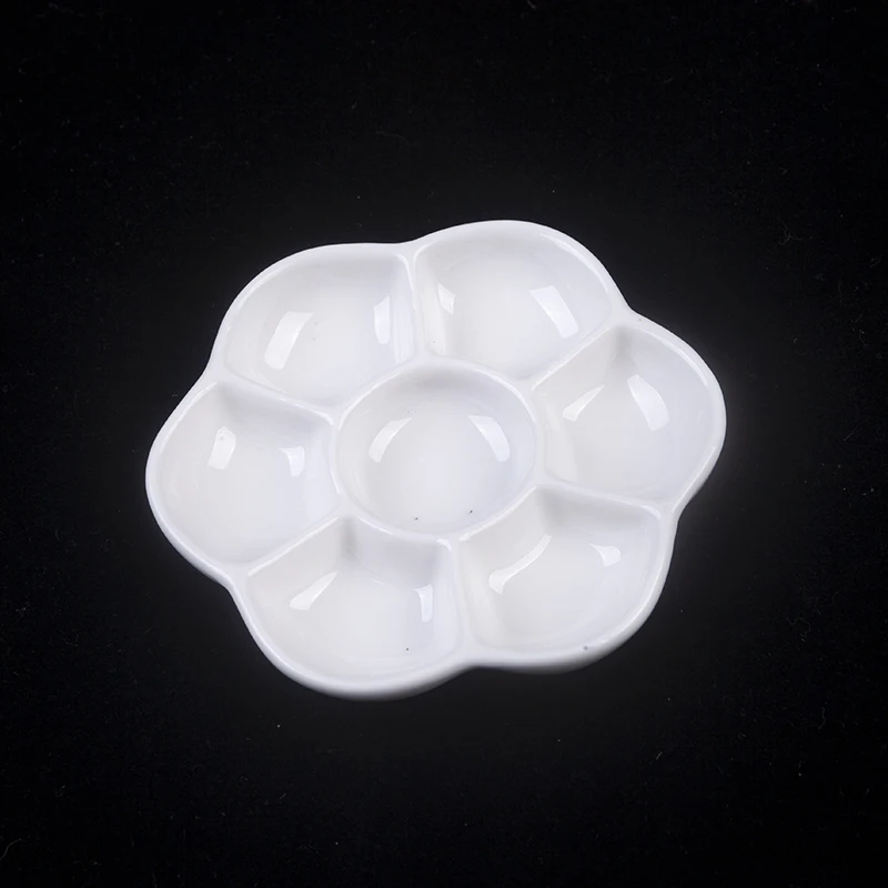 Mini Round Paint Palette Tray Ceramics For Acrylic Oil Watercolor Gouache Craft DIY Art Easy to Wash paint tray color palette watercolor palette