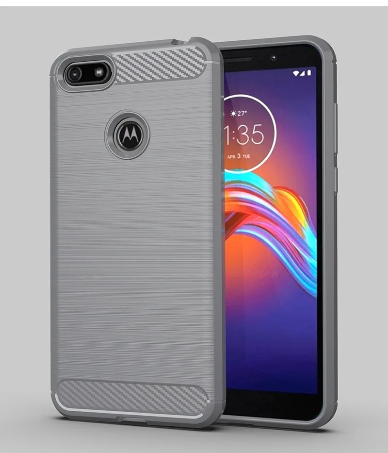 Для Motorola Moto E6 Play Мягкий противоударный бампер из углеродного волокна Полная Защита силиконовый чехол для телефона для Moto E6 Play