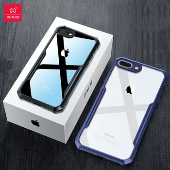 

For iPhone 7 Case Shockproof Cover Business XUNDD Transparent Ring Protective Cover Glass Screen Protectors Airbag Bumper Case