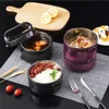 1Pc Stainless Steel Heat Preservation Lunch Box Bento Box Portable Food Container for School Office Camping (Black, Monolayer) ► Photo 3/6