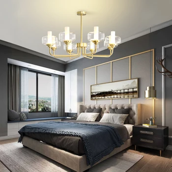 

Modern Metal Chandelier Lamps Semi-Embedded Ceiling Ac 220v Coffee Gold/Sand Gold 6/8/10 Home Lights Bedroom Pendant Lamp
