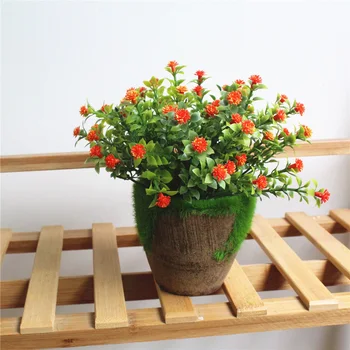 

1x Artificial Bonsai Outdoor Flower Fake False Plants Artificial Flowers With Pot Home Garden Decoration