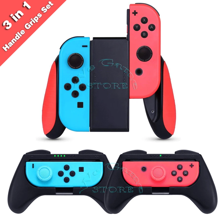 3 in 1 Nintend Switch Joycon Comfortable Handle Grip Nintendoswitch Controller Holder Nintendos Gamepad Stand for