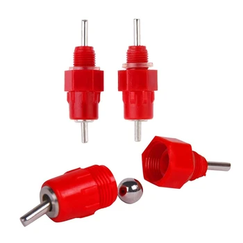 

20 Pcs Quail Chicken Drinking Water Nipples Red Steel Ball Drinkers Use for Poultry Drinking Cup