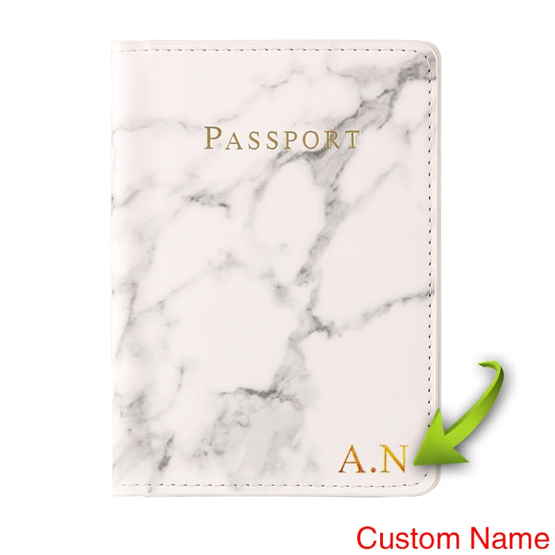 Personalizar pasaporte personalizado de mármol Sr./Sra. Pasaporte funda, soporte organizador de documento de viaje de la identificación de la tarjeta de crédito carteras