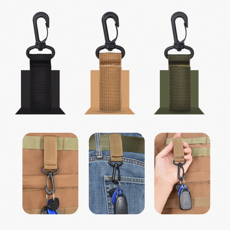 

Outdoor tools Tactical Molle Webbing Buckle Climbing Belt Swivel Carabiner Clip Hunting Camping Hanging Backpack Key Hook