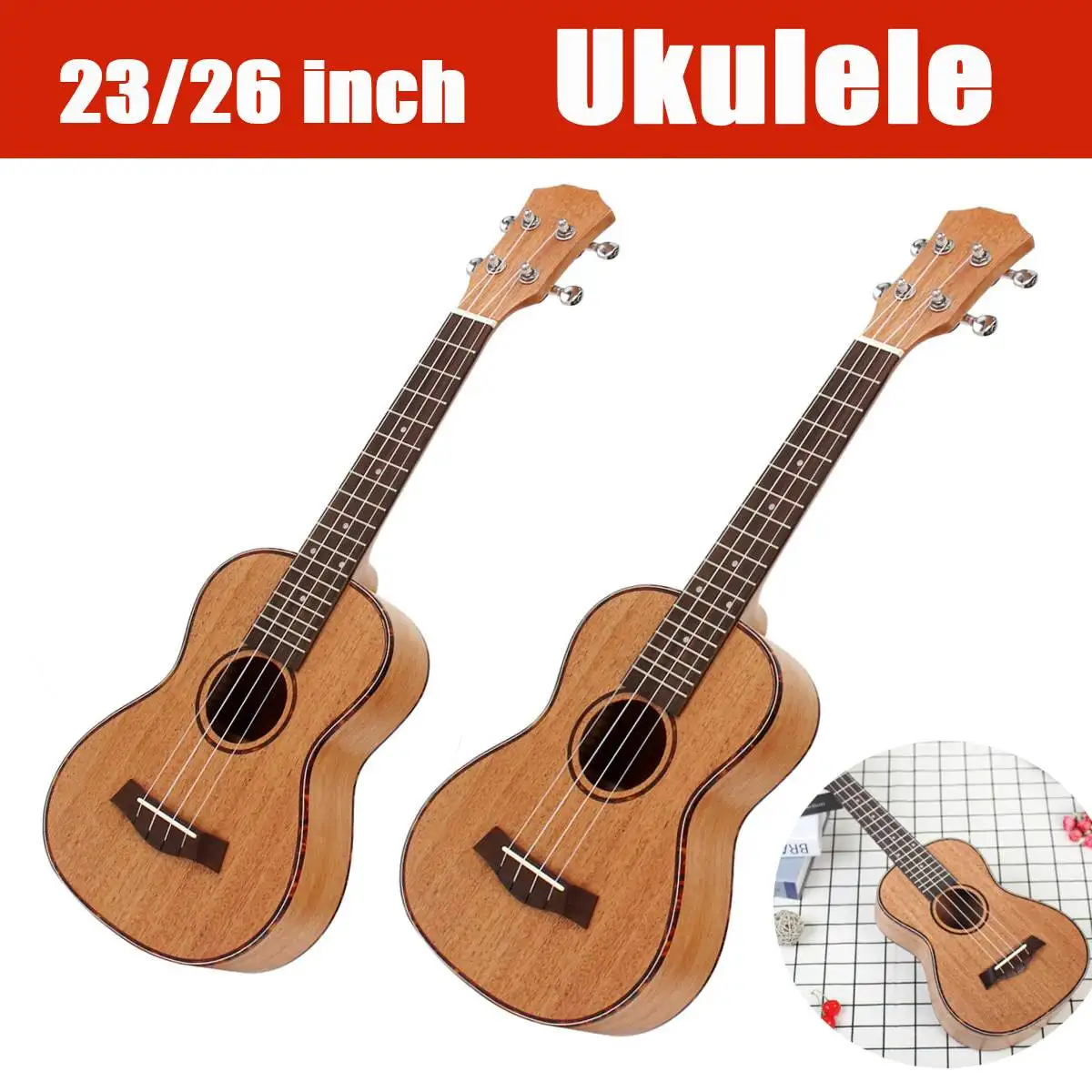 

23 26 Inch Spring Mahogany Soprano Ukulele Guitar Sapele Rosewood 4 String Hawaiian Mini Guitar Professional Musical Instruments