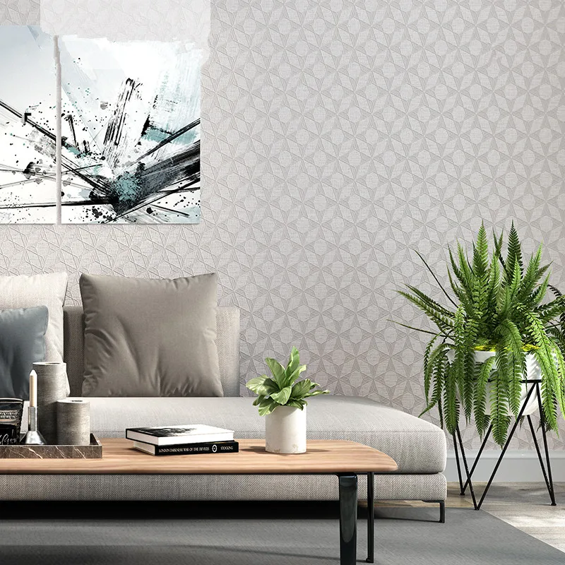 good quality Nordic wall paper pure color 3D stereo lattice wallpaper home living room bedroom hotel modern minimalist