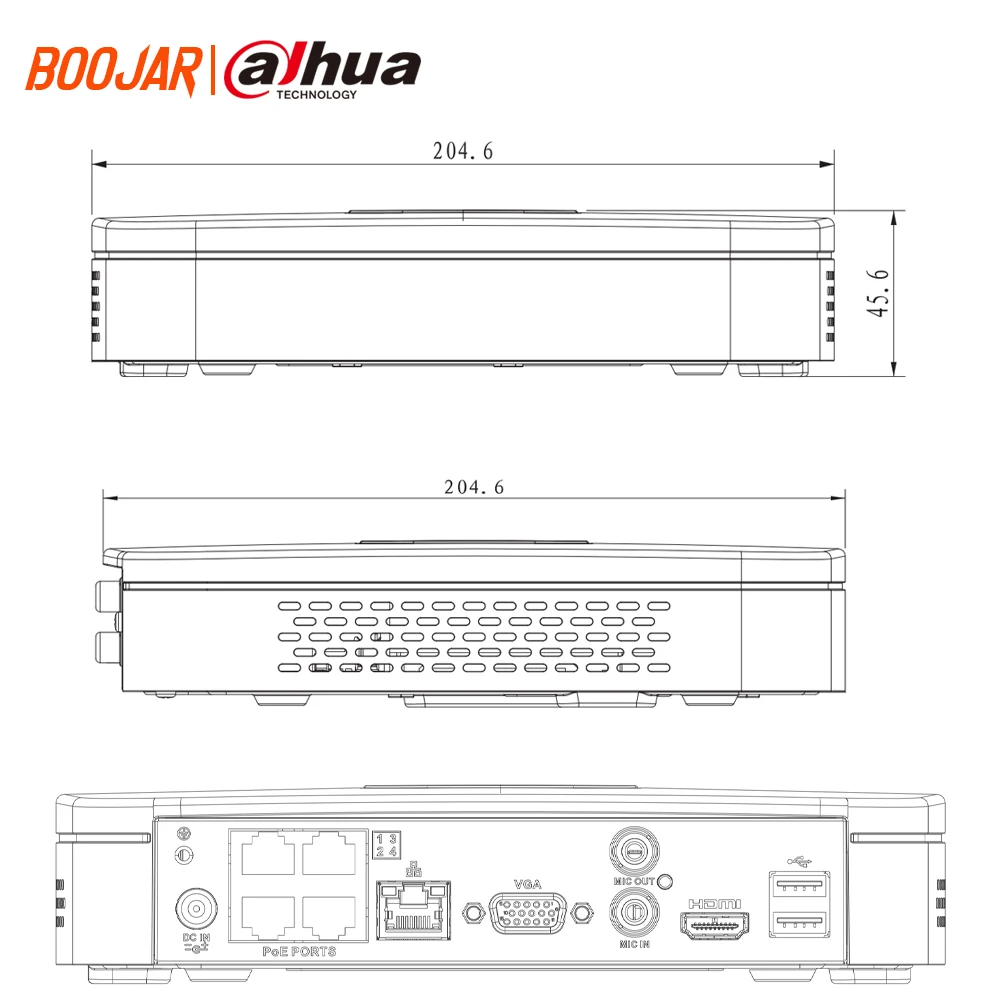 Dahua Оригинал 4K POE NVR NVR4108 P 4KS2 с 8ch 4PoE H.265 видеорегистратор Поддержка ONVIF 2 4 SDK
