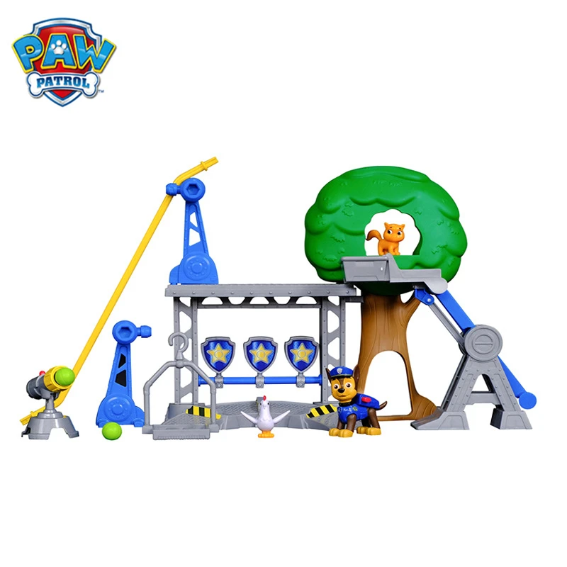 

Original Box Paw Patrol Scene Training Center Toy Simulation Scene Rescue Vehicle Toy Set Anime Action Figure Model Kids Gift