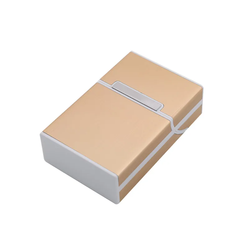 Light Gold 1 шт. чехол для сигарет ярких цветов модный Алюминиевый 20 шт. чехол для сигарет с магнитной пряжкой коробка для табака - Цвет: Light Gold