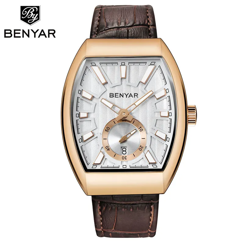 BENYAR New Sports Watch Men's Top Luxury Brand Waterproof 30M Quartz Leather Army Clock Relogio Masculino .1 | Наручные часы