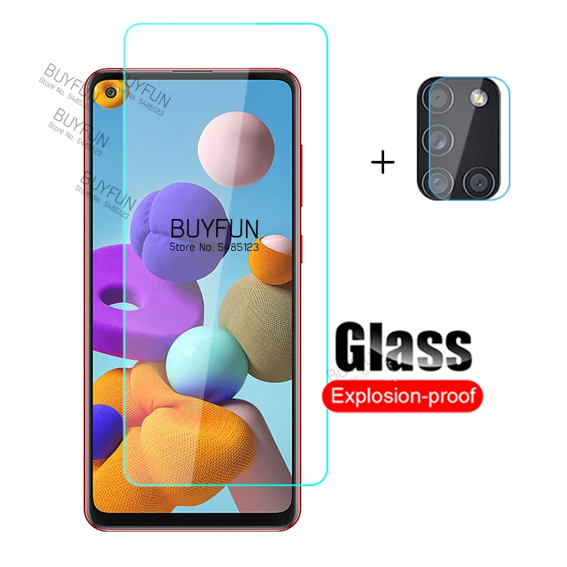 2в1 закаленное стекло для Samsung Galaxy A21S Защитная пленка объектива камеры Sumsang A 21 S A21 |