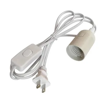 

LanLan E27 US Plug Hanging Light Holder 1.8M Cord & On/Off Switch Suspension Lamp Holder Lighting Accessories (White)