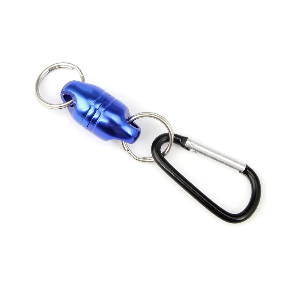 Blue 1 Crazy Shark Magnetic Net Release Aluminum Shell for Fly Fishing Tools Fishing Holder Strong Magnet max 7.7lb/3.5kg Accessories - Цвет: Blue 1