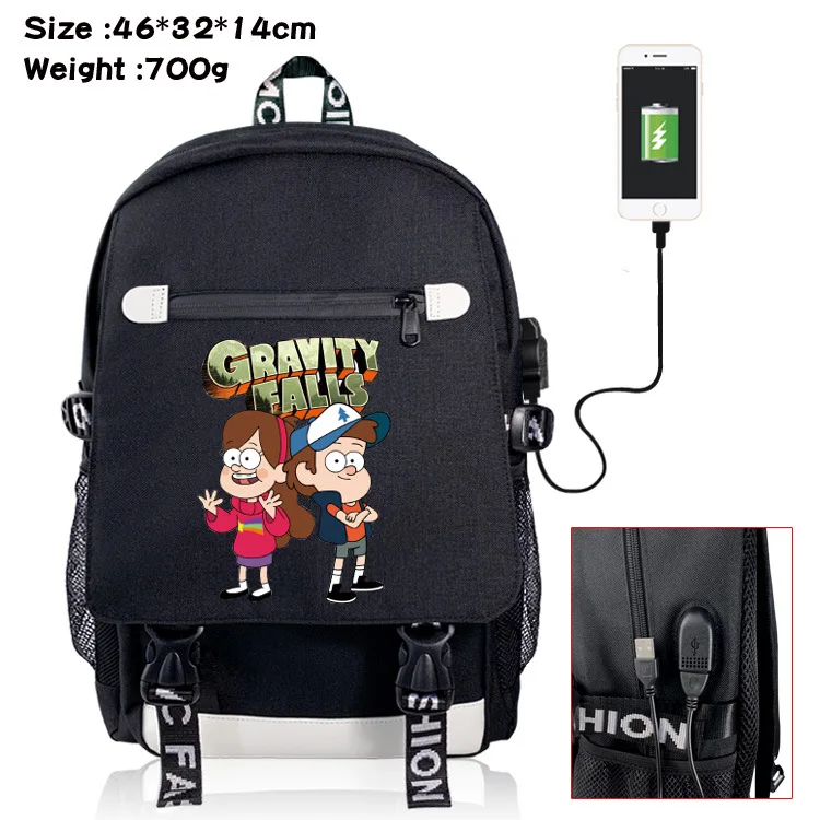 Рюкзак для ноутбука с usb-зарядным интерфейсом Gravity falles Bill Cipher, сумка для подростков, школьные сумки для студентов, дорожная сумка