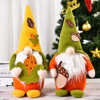

Chirstmas tree Ornaments Fall Gnome Decoration Handmade Plush Swedish Elf Dwarf Thanksgiving Day Table Ornaments for Home