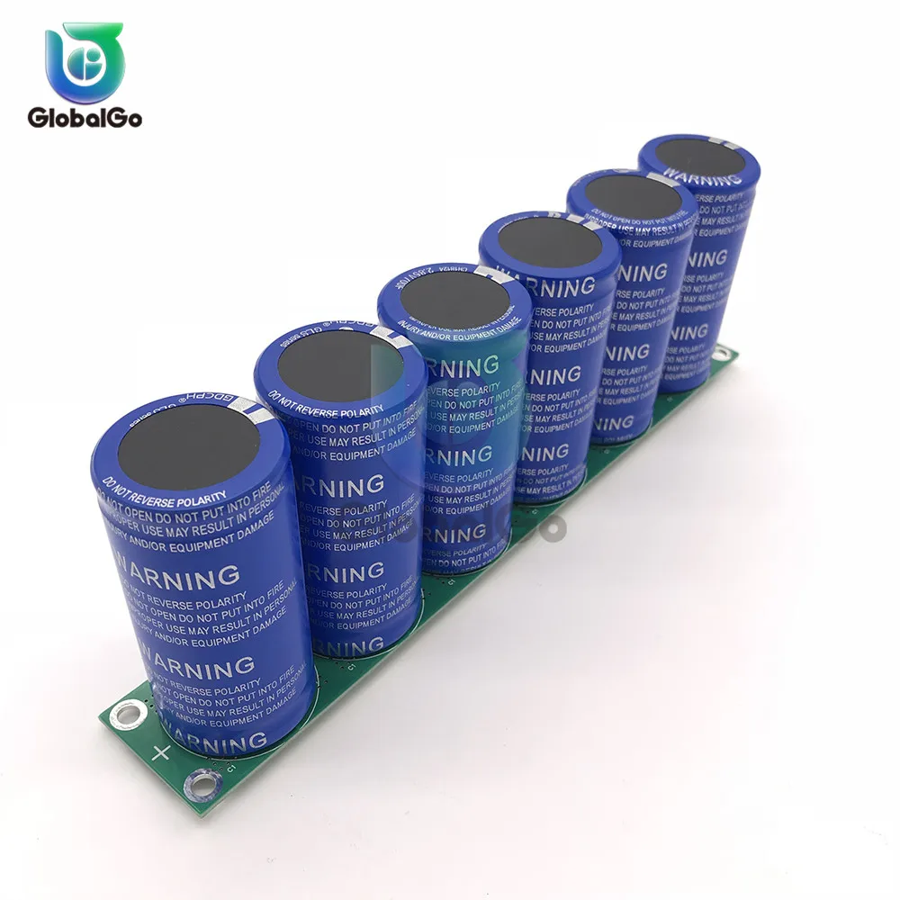 

6pcs 16V 60F 116F Super Farad Capacitor Single Row Series Module 2.7V-3000F 2.85V-3400F Car Power Capacitors Protection Board