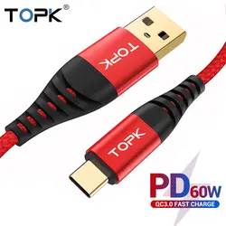 1 м 60 Вт usb type C кабель для Micro USB C кабель для samsung S10 huawei Xiaomi Oneplus PD QC3.0 Быстрая зарядка кабель для передачи данных type-C