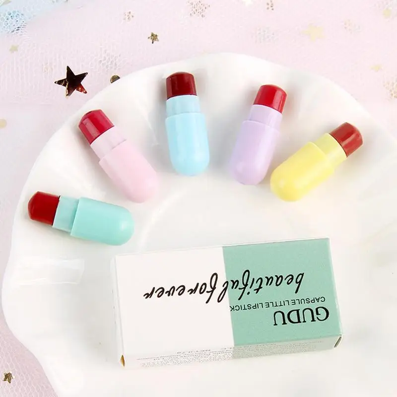 

Mini Capsule Matte Lipstick Lip Gloss Waterproof Lasting Moisturizing Lip Balm Nude Lipstick Beauty Lip Gloss