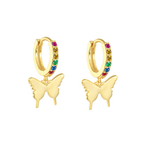 925 Sterling Silver Cubic Zirconia Sun Moon Star Pendant Hoop Earrings For Women Evil Eyes Butterfly Cactus Huggie Earring