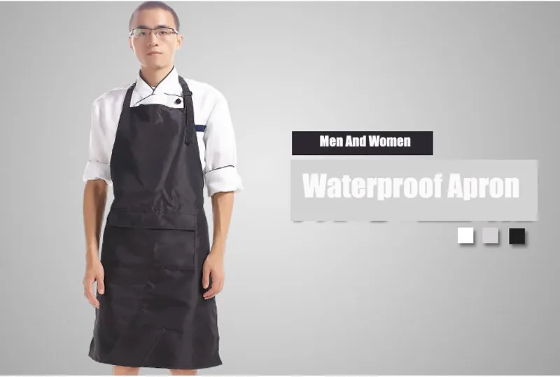 High Quality Oil-proof Waterproof Aprons Cooking Adult Woman And Man Aprons Kitchen Restaurant White Black PVC Apron8