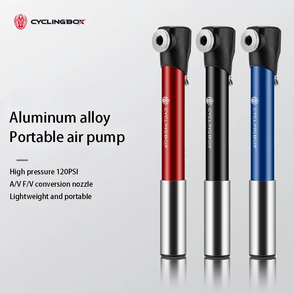 

Bicycle pump aluminum alloy manual air pump high pressure 120PSI tire inflator Presta Schrader valve portable mini pump