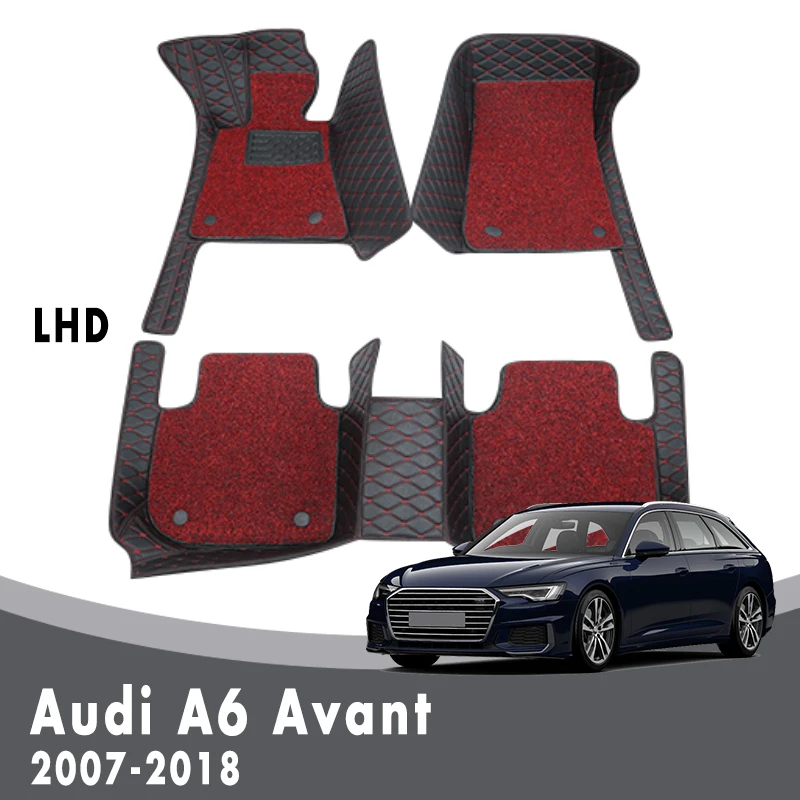 Car Floor Mats Double Layer Wire Loop For Audi A6 Avant 2018 2017 2016 2015 2014 2013 2012 2011