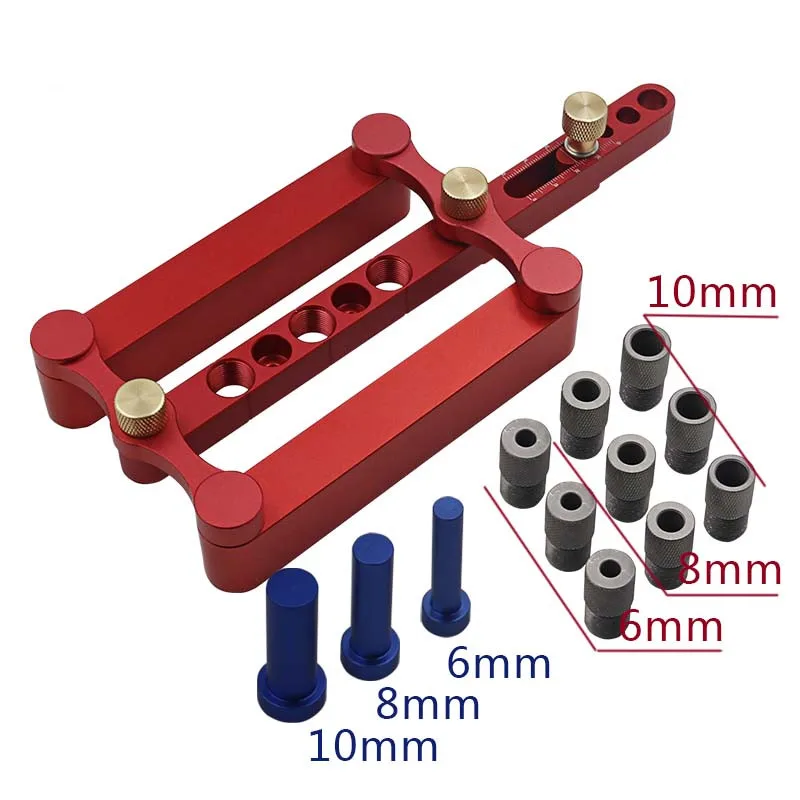 

6mm 8mm 10mm Self Centering Dowelling Jig Set Metric Dowel Drilling Hand Tools Set Power Woodworking Tool