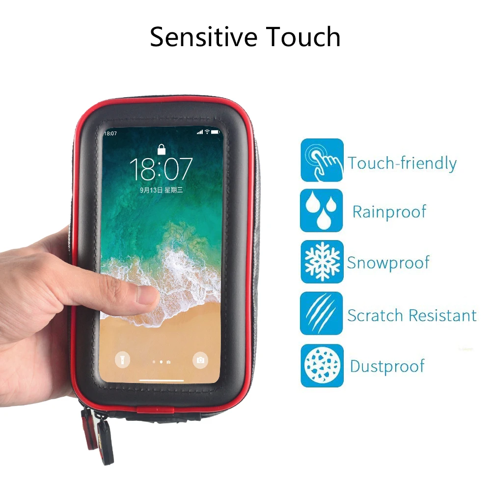 

2018 Upgrade Waterproof Bag GPS Motorcycle Phone Holder Bag Bicycle Phone Holder Bike Handlebar Support Moto Mount Card slots