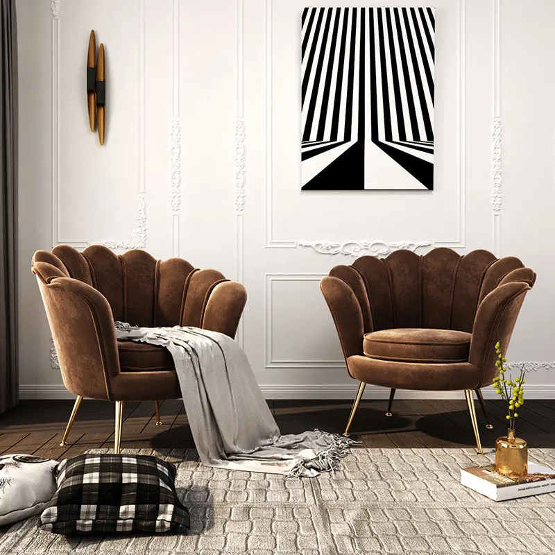 Nordic luxury livingroom chairs single sofa small apartment living room leisure fabric sofa bedroom balcony lazy chair L