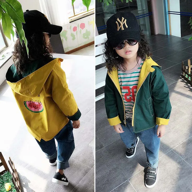 

Men And Women Children Coat Front Short Long Back Double-sided Wear Coat Tops 20 Autumn Clothing New Style Childrenswear 3-8-Yea
