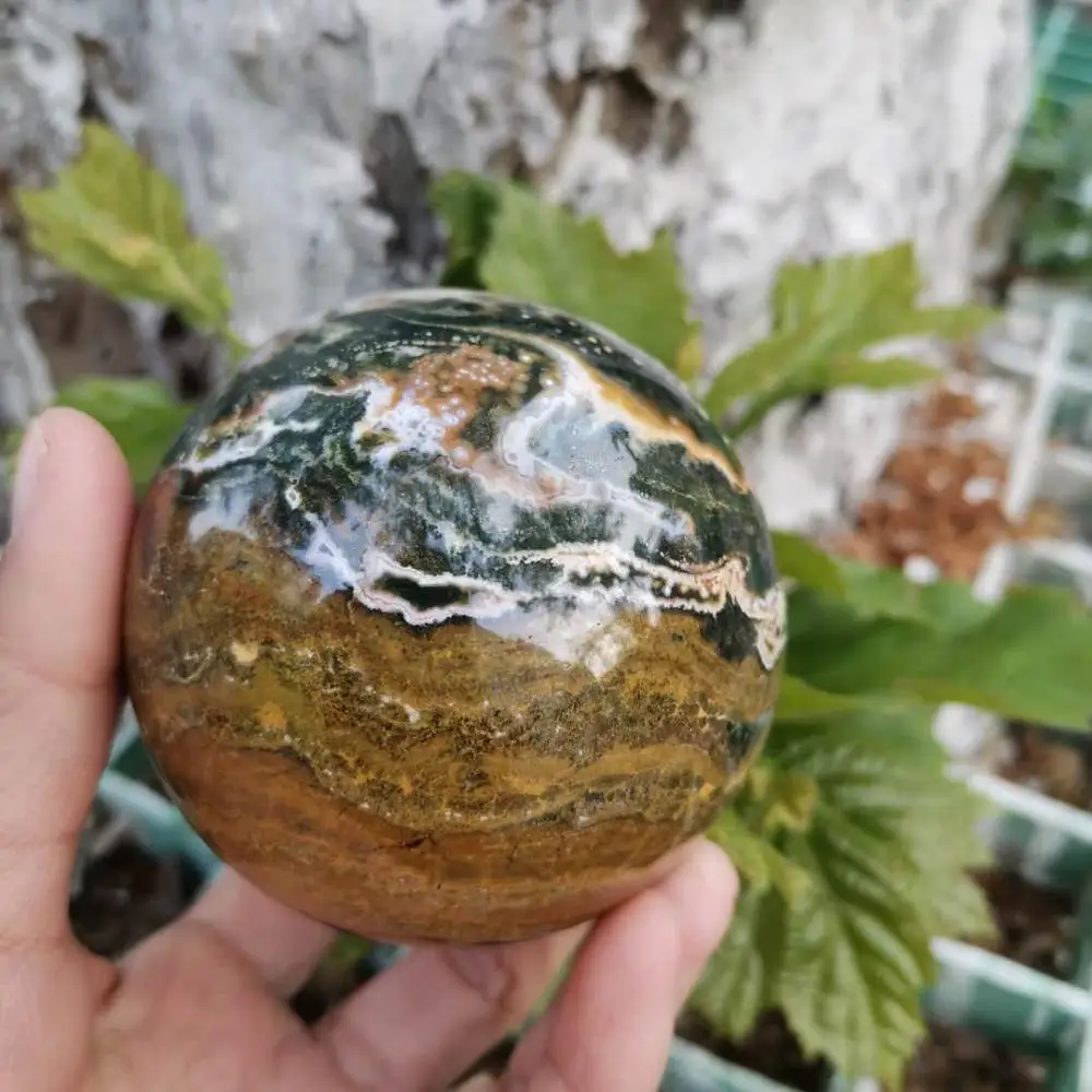 

50-70cm Natural Ocean Jasper Crystal ball stone Sphere for home decoration fengshui
