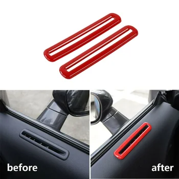 

1Pair Car Door Air Outlet Vent Trim Cover Decor Red For Dodge Challenger 2015+ Auto Accessories
