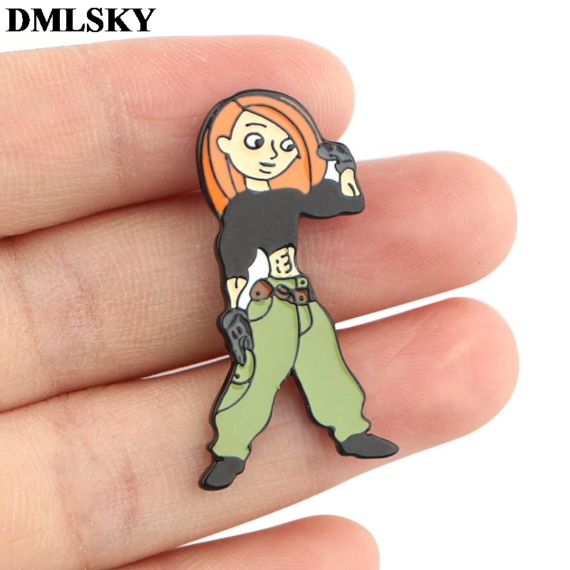 DMLSKY Ким возможно брошка мультфильм металлические булавки для женщин и мужчин рюкзак булавки личности одежда значок Шарм ювелирные изделия M3984