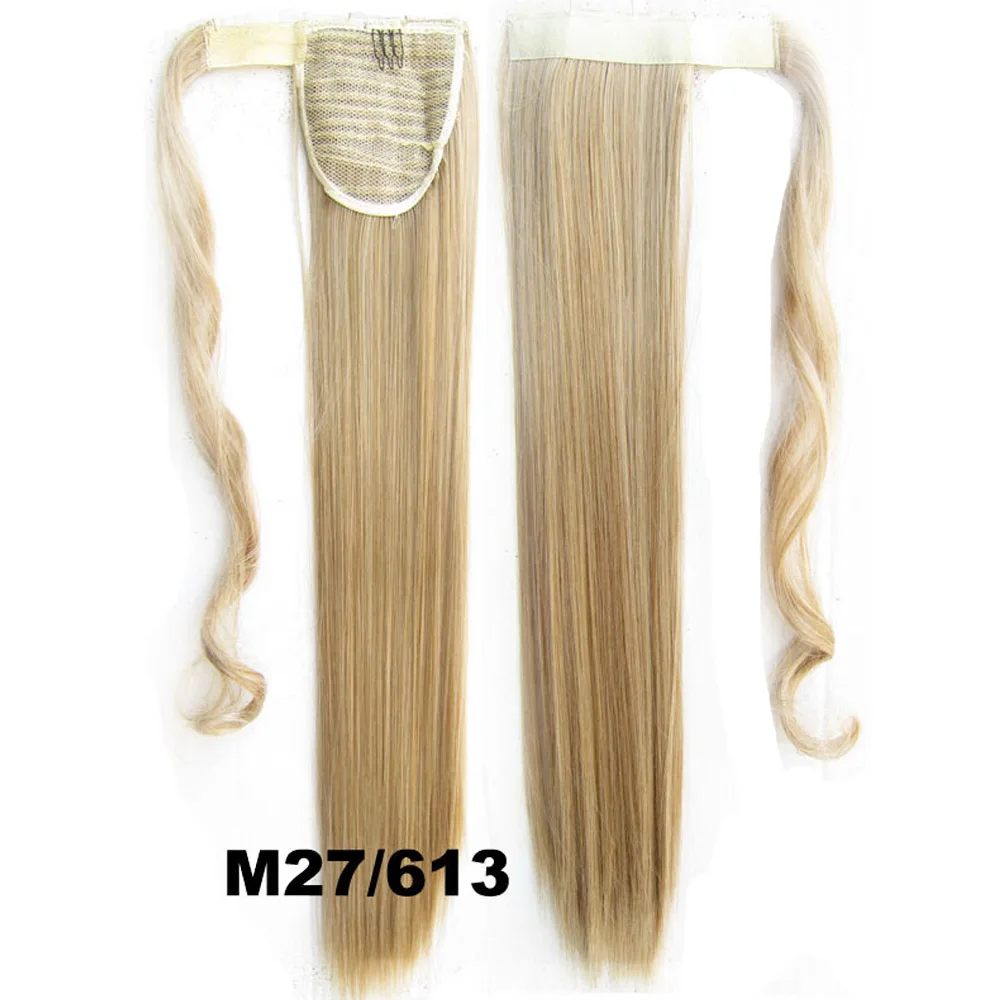 Amir длинные прямые конский хвост наращивание волос Синтетический конский хвост шиньоны шнурок поддельные волосы для женщин термостойкие - Цвет: P27/613