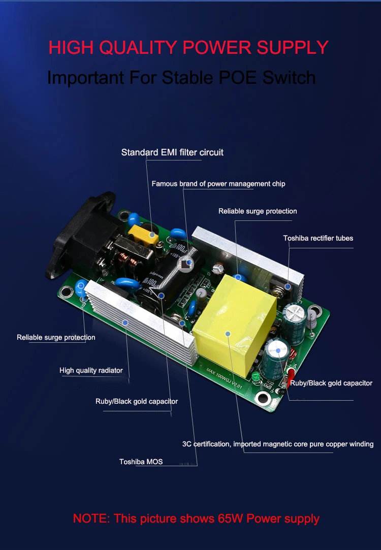 uplink 48v watchdog ativo max 250 metro 60w poe saída 100mbps