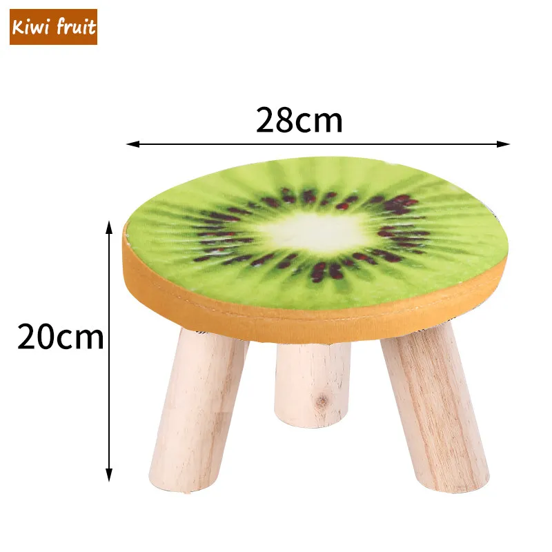Kiwi Fruit Современный стул для детей креативные деревянные табуреты NordicLuxury мягкие деревянные табуреты с пуфик-оттоманка хлопок деревянный стул - Цвет: Kiwi Fruit