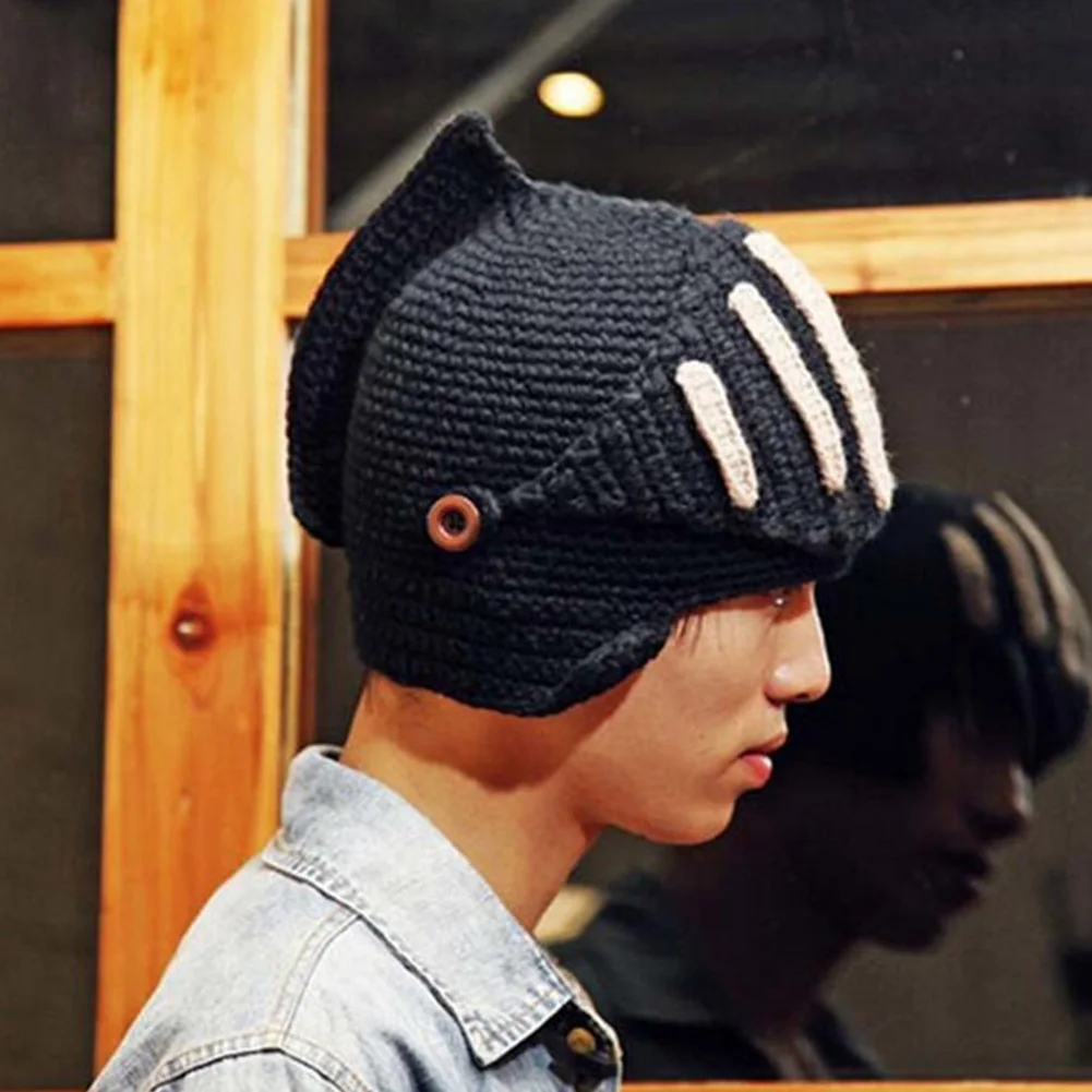 Unisex Outdoor Elastic Knitting Skiing Knight Cycling Manual Hat Mask Cap Winter