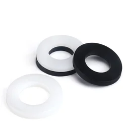 M2 M2.5 M3 M4 M5 M6 M8 M10 M12 M14 M16 M18 M20 White Black Nylon Plastic Flat Washer Plane Spacer Insulation Seals Gasket Ring