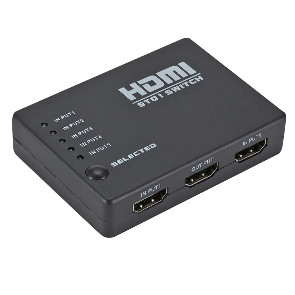 Мини 10%-85% RH 2,5 Гбит/с/250 МГц ИК-пульт 5 портов HDMI переключатель 5-в-1 5*1 Коммутатор HDMI сплиттер HDMI порт для HDTV 1080P Vedio