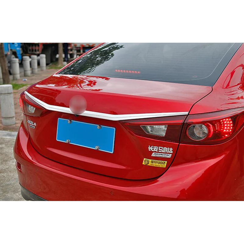 Применяется только для Мазда 3 Axela Модифицированная отделка багажника Axela trunk bright strip body trim