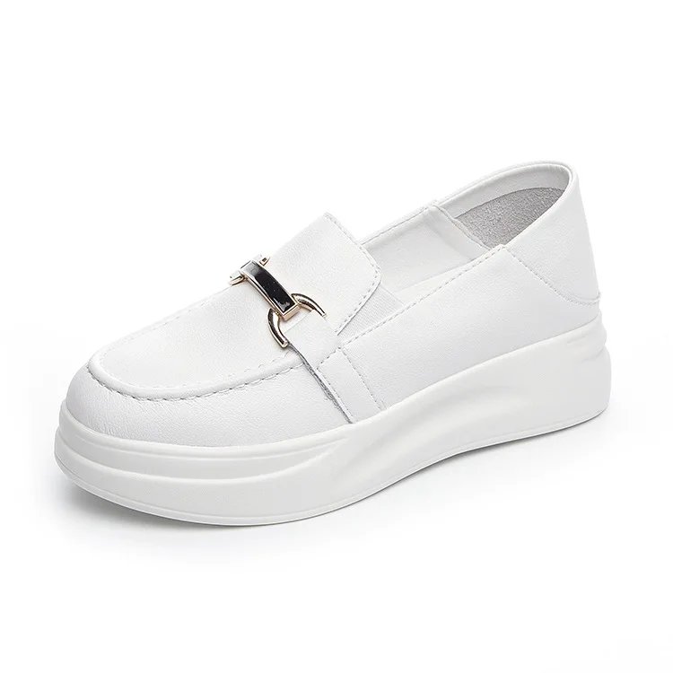 2022 Spring, Summer and Autumn New White Shoes Thick-soled Casual Women's Shoes Pedal Platform Women's Single Shoes