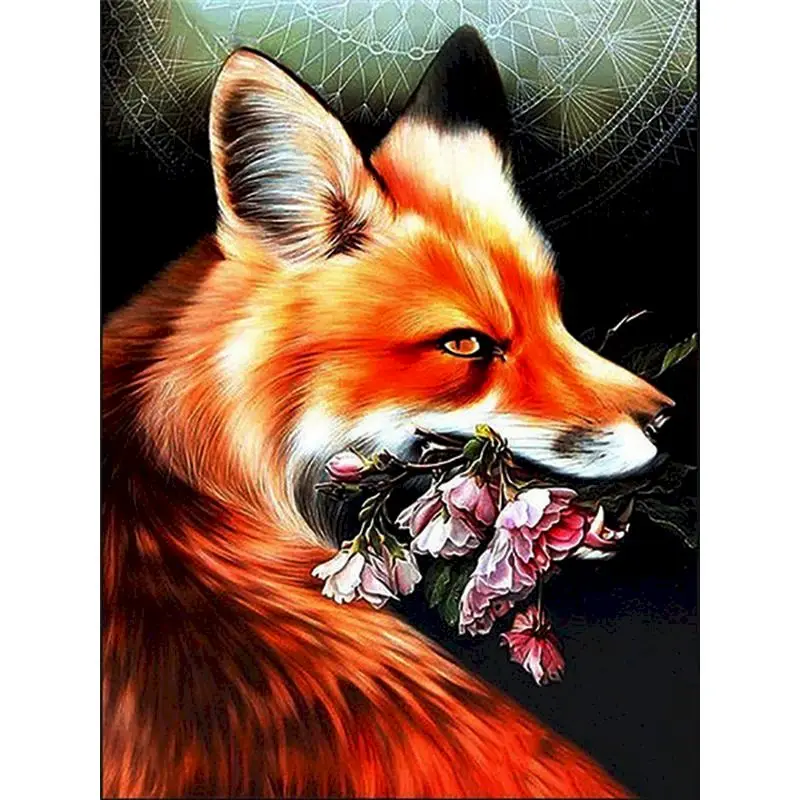 

GATYZTORY Frame Diy Painting By Numbers Fox Animal Handpainted Unique Gift Canvas Colouring Wall Decor 60Ã—75cm