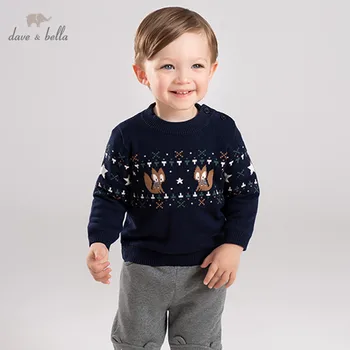 

DB11776 dave bella winter knitted sweater infant baby boys long sleeve pullover kids toddler tops children knitted sweater