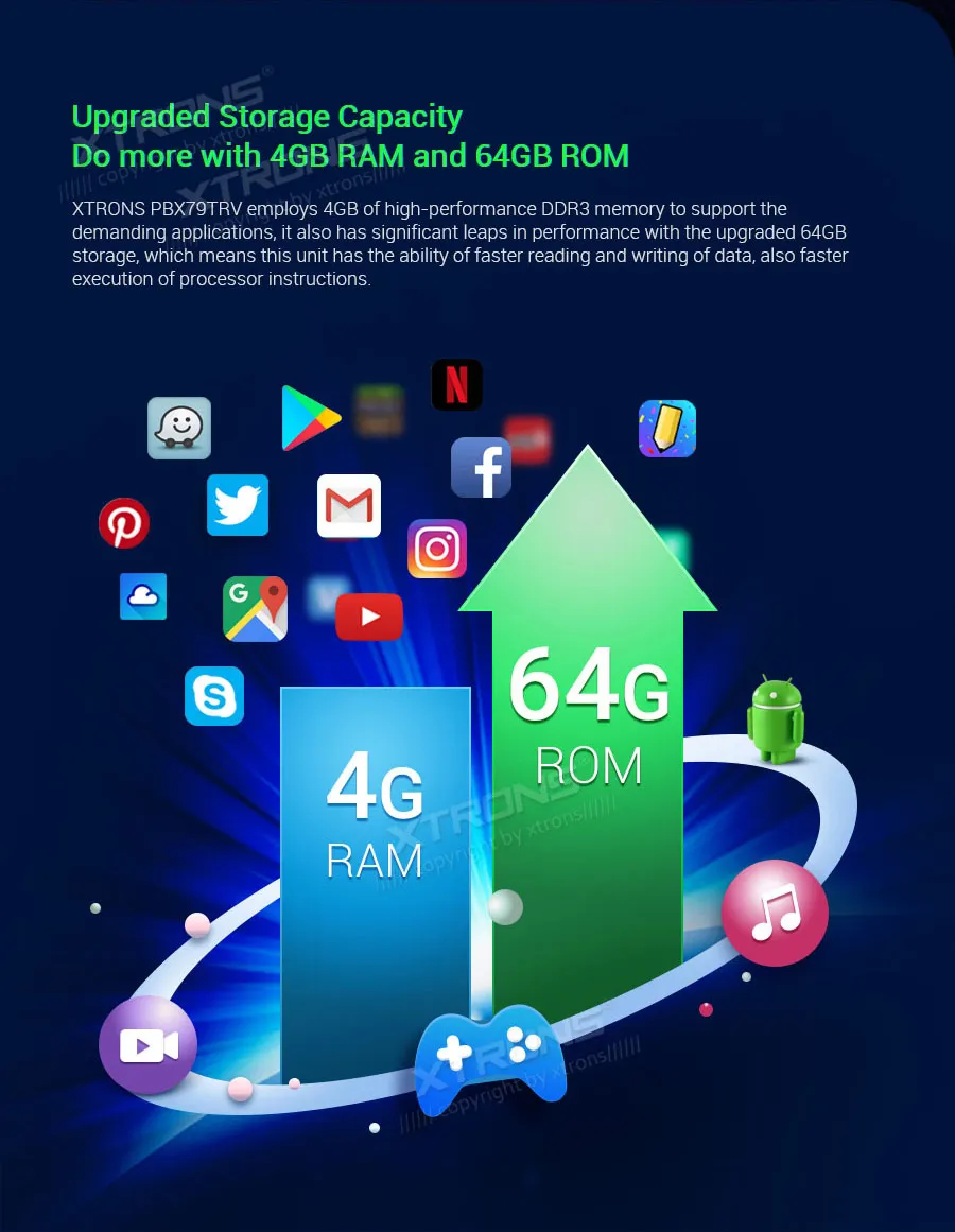 Clearance XTRONS 7" Android 9.0 Octa Core 64G ROM 4G RAM Car DVD Player Multimedia GPS System Custom Fit for Volkswagen 2004-2011 7