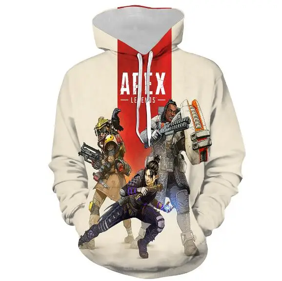 Игра Apex legends Косплей герой костюмы с капюшоном для мужчин и женщин 3D цифровая печать Новинка - Цвет: Бежевый