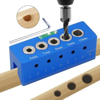 

90 Degree Straight Angle Drill Guide Pocket Hole Jig Kit Aluminum Alloy Hole Locator Doweling Jig Woodworking Tools