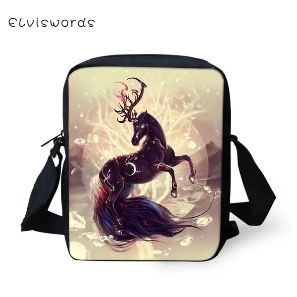 CDWX3897E ELVISWORDS модные женские сумки-мессенджеры Фэнтези Мун олень узор девушки крест тела сумка мультфильм животных девушки мини щитки кошелек - Цвет: CDWX3897E