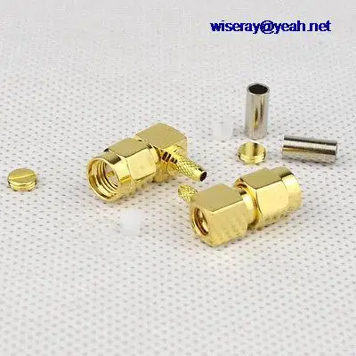 DHL/EMS 300 шт. Медь под прямым углом RF-SMA мужской обжим разъема разъем для RG174 RG316 Cables-A7